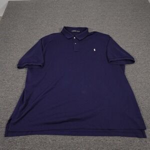 Polo Ralph Lauren Polo Shirt Mens 4XB 4X Big & Tall Blue Pony Short Sleeve